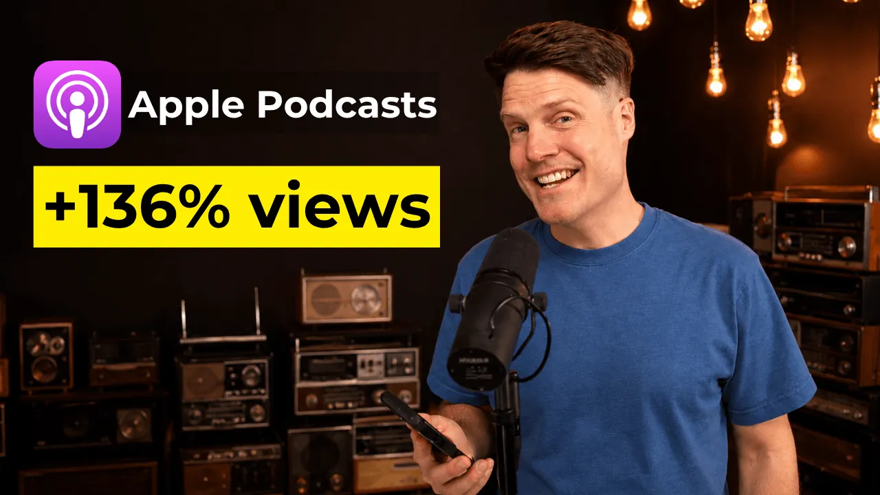 Proposed Transistor thumbnail showing a 136 percent increase in podcast views