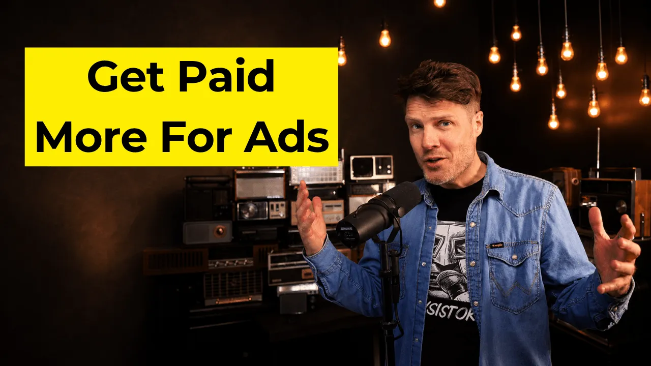 Proposed Transistor thumbnail with Justin and the text Get Paid More For Ads