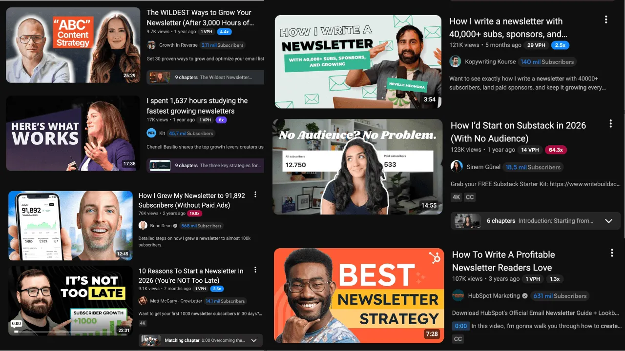 Examples of videos about broad newsletter topics